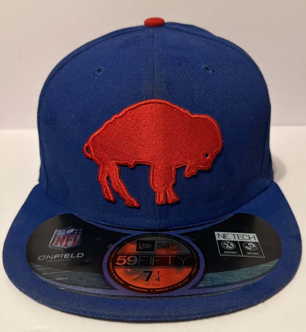 New Era Buffalo Bills Throwback Retro 59FIFTY Fitted Hat Cap Blue Sz 7 1/4 NFL